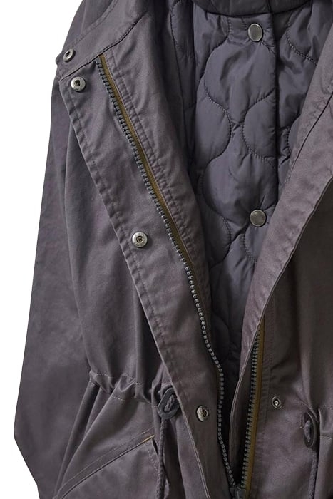 RILEY COATED COTTON PARKA CHARCOAL GREY 3