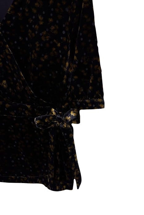 ISABELLE VELVET WRAP TOP GREY MULTI 3