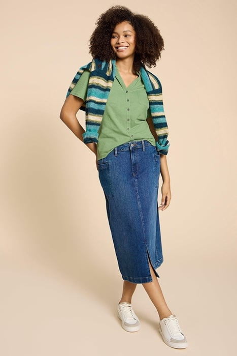 PENNY POCKET JERSEY SHIRT MID GREEN 5