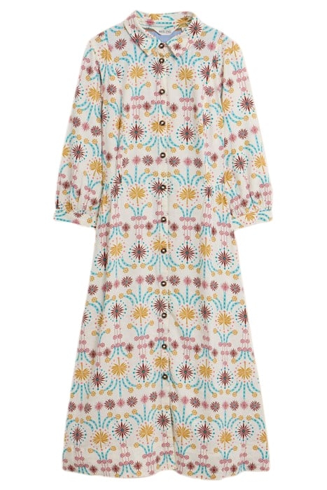 HAYDEN LINEN BLEND SHIRT DRESS NATURAL PRINT 3