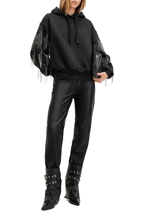 LENNON TASSEL HOODY WASHED BLACK 4