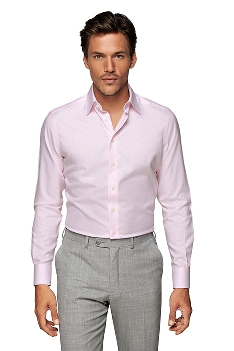 PINK STRIPED OXFORD SLIM FIT SHIRT 2