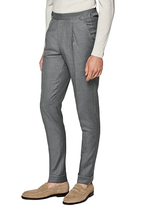 MID GREY SLIM LEG TAPERED TROUSERS 1