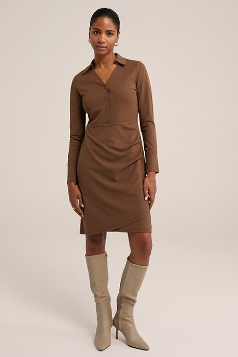 DRESS MID LENGTH DARK BROWN 1