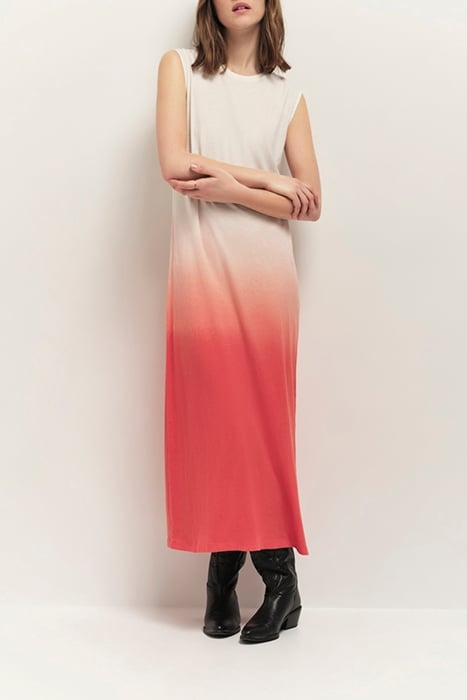 RIVO - DEEP DYE EFFECT CORAL KNIT MAXI DRESS 3