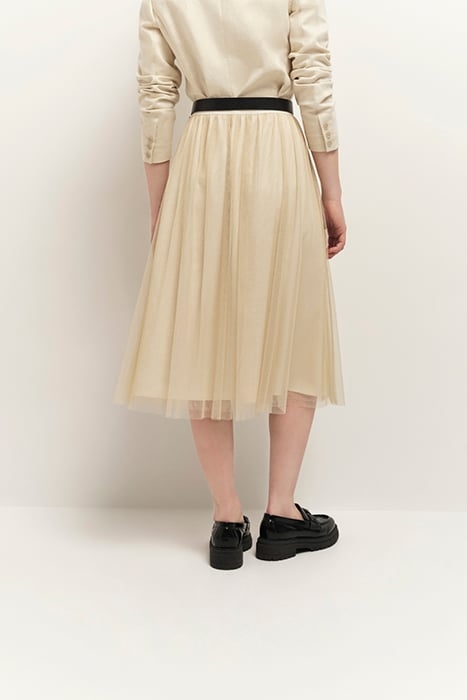 JOSEPHA - CHAMPAGNE-COLOURED LONG SKIRT IN SEQUINED TULLE 2