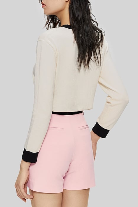 ECRU KNIT SWEATER WITH BLACK EDGES 2