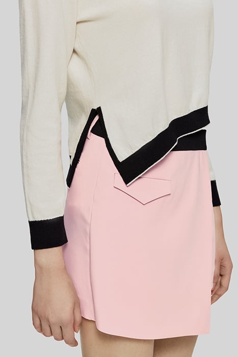 ECRU KNIT SWEATER WITH BLACK EDGES 6