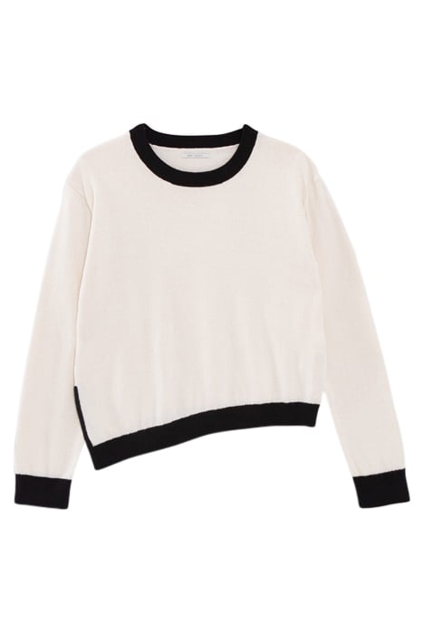 ECRU KNIT SWEATER WITH BLACK EDGES 4