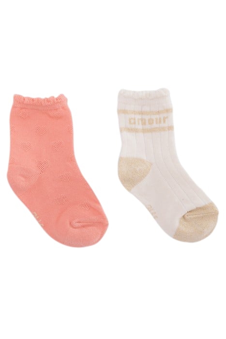 BABY GIRLS’ PEACH AND ECRU SOCKS 1