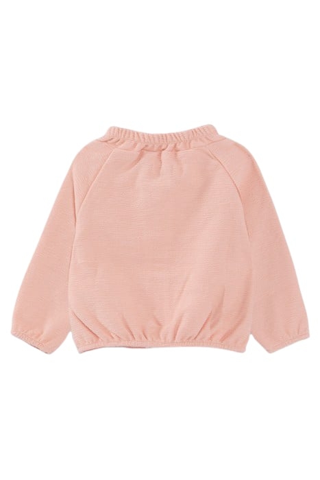 BABY GIRLS’ PINK GAUZE-STYLE SWEATSHIRT FABRIC CARDIGAN 2