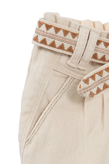 BABY GIRLS’ ECRU JEANS WITH ETHNIC EMBROIDERY WAISTBAND 4