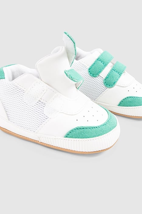 BABY BOYS’ GREEN AND WHITE TRAINERS WITH VELCRO 7