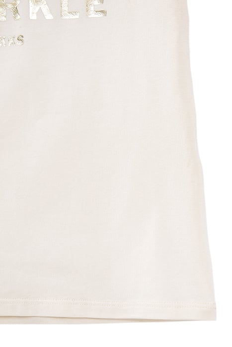 GIRLS’ ECRU T-SHIRT WITH METALLIC SLOGAN 5
