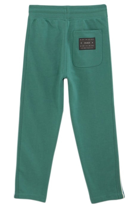 BOYS' GREEN JOGGERS WITH STRIPED BRAID DOWN SIDE 2