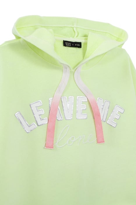 GIRLS’ NEON CROPPED HOODIE WITH YELLOW SLOGAN 3