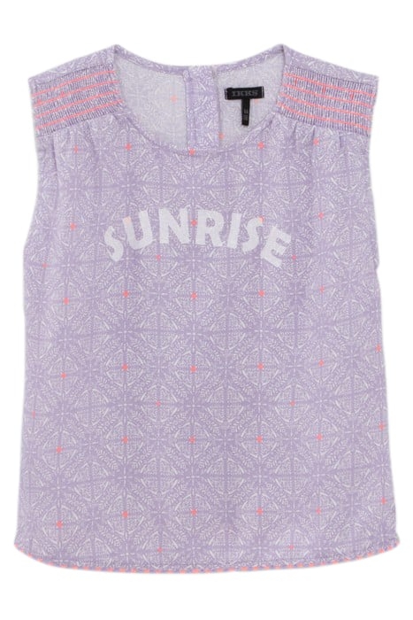 GIRLS’ LILAC TOP WITH CUBAN EARTHENWARE PRINT 1