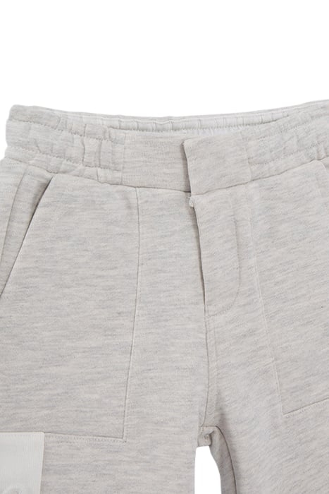 BOYS’ GREY SWEATSHIRT FABRIC BERMUDA SHORTS, EMBOSSED LOGO 3