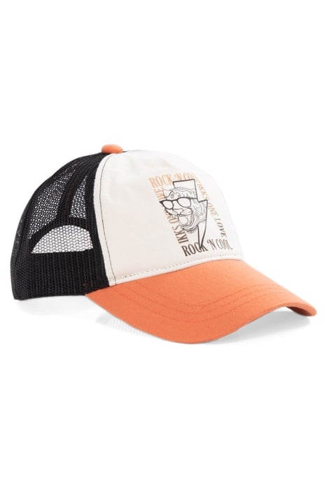 BOY'S TERRACOTTA CAP, ECRU AND BLACK MESH 1