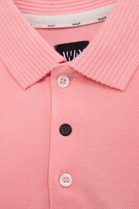 BOYS’ PEACH ORGANIC COTTON POLO SHIRT WITH RIBBING 4