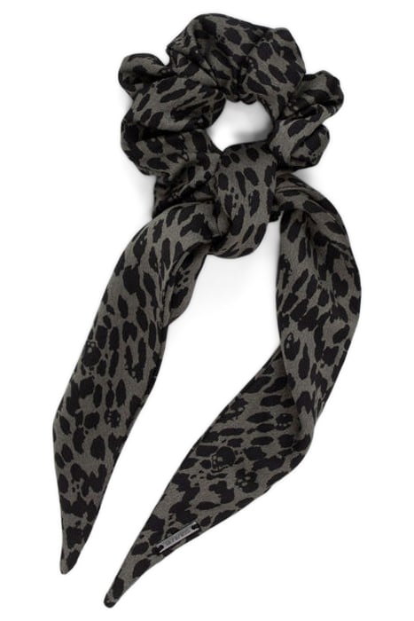 GIRLS’ KHAKI SCARF SCRUNCHIE WITH LEOPARD PRINT ROCK 1
