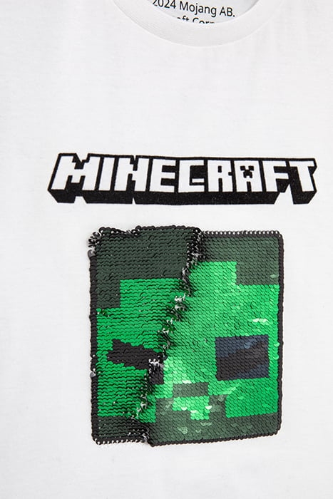 BOYS’ WHITE T-SHIRT WITH MINECRAFT REVERSIBLE SEQUINS 4