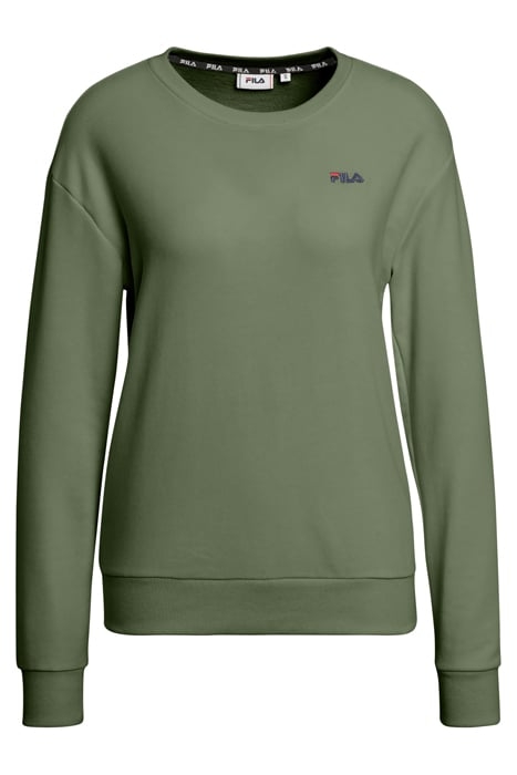 BANTIN SLIGHTLY CROPPED CREW SWEAT OIL GREEN 1