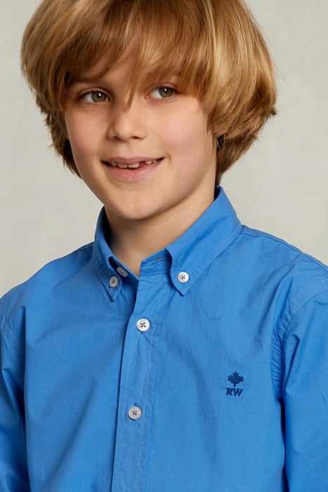 CUSTOM FIT POPLIN SHIRT AZURE BLUE 4