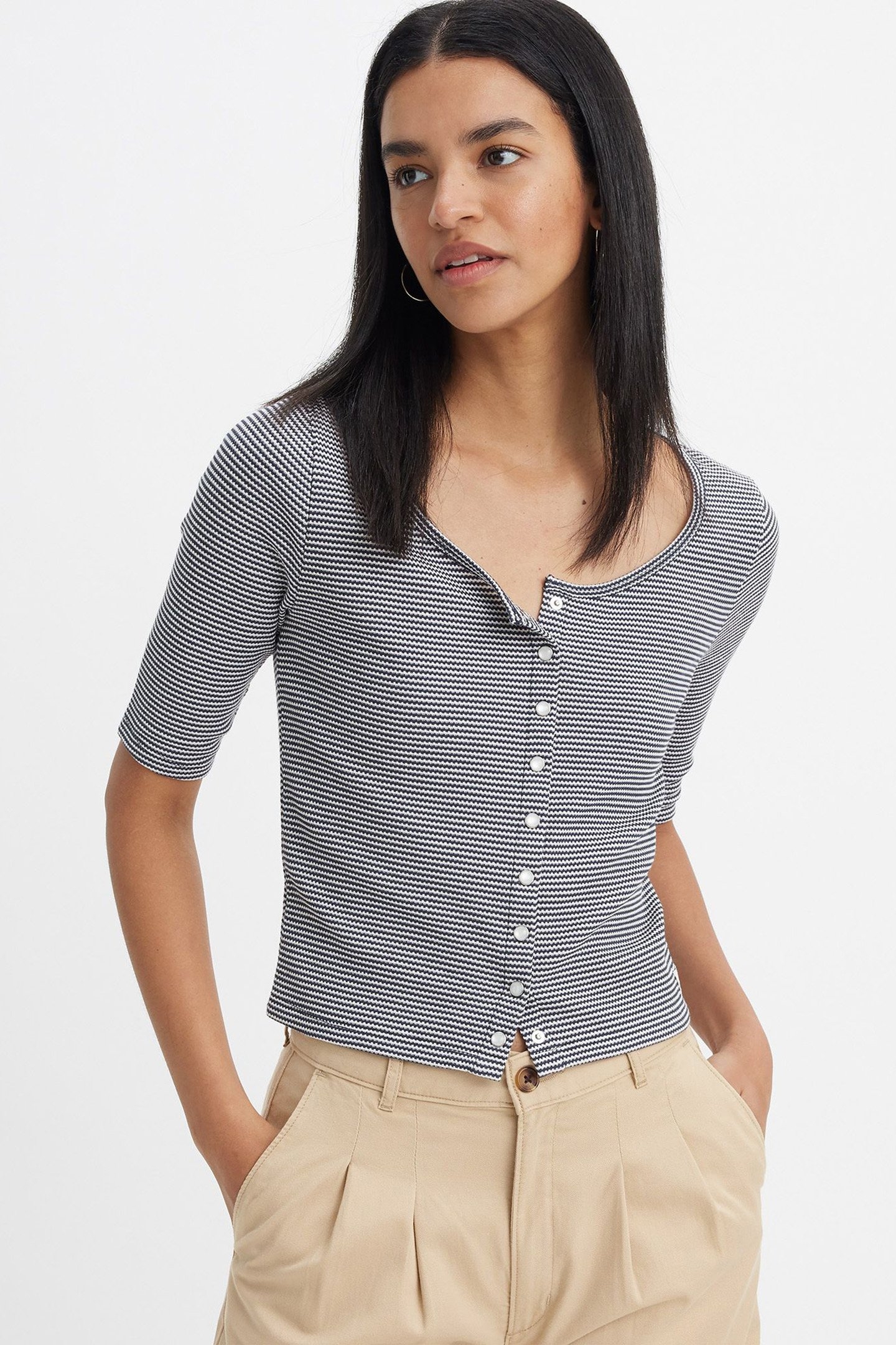 LEVI'S® DRY GOODS WAFFLE BUTTON-UP TOP 3