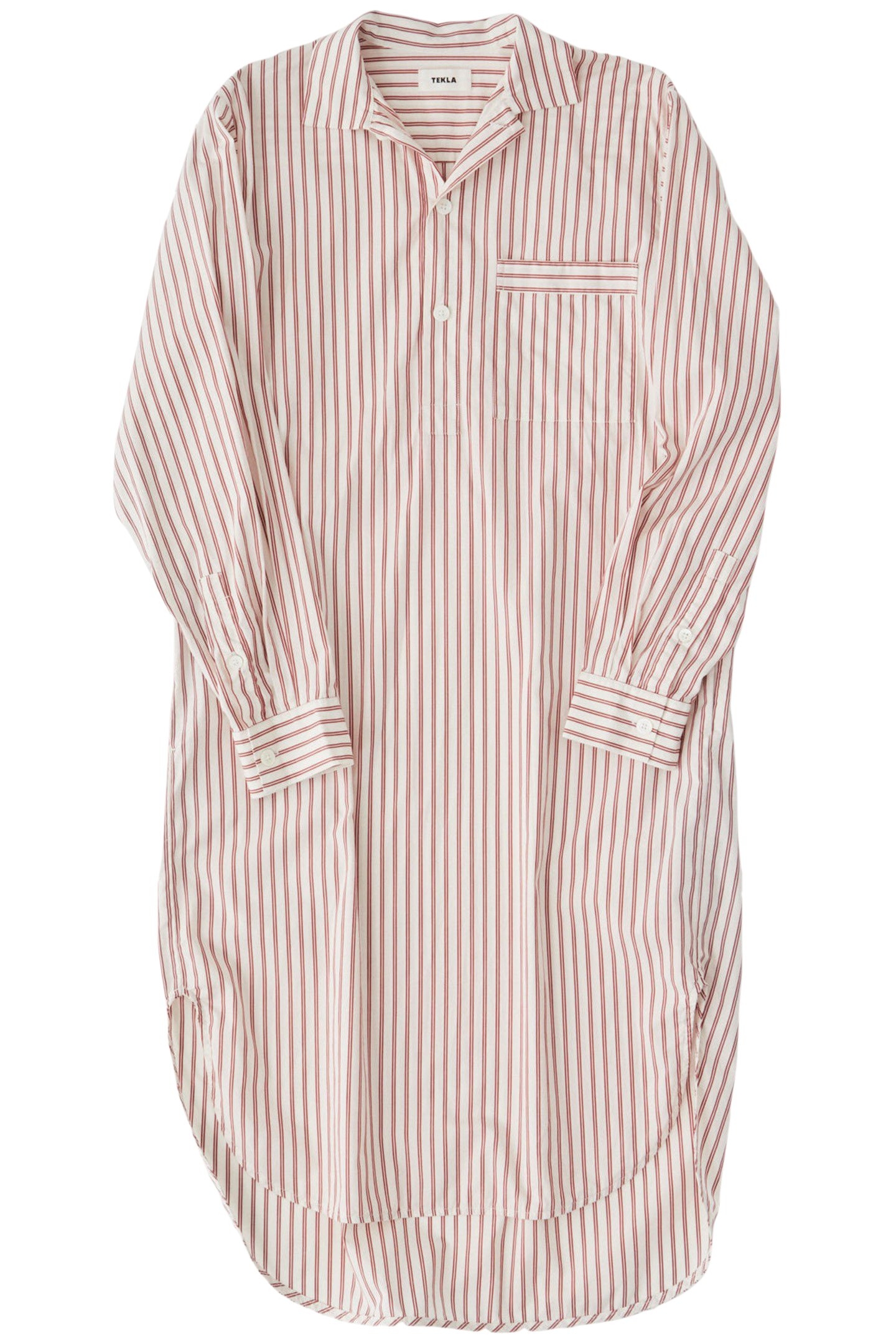 UNISEX POPLIN, NIGHT SHIRT POLKA STRIPES 3