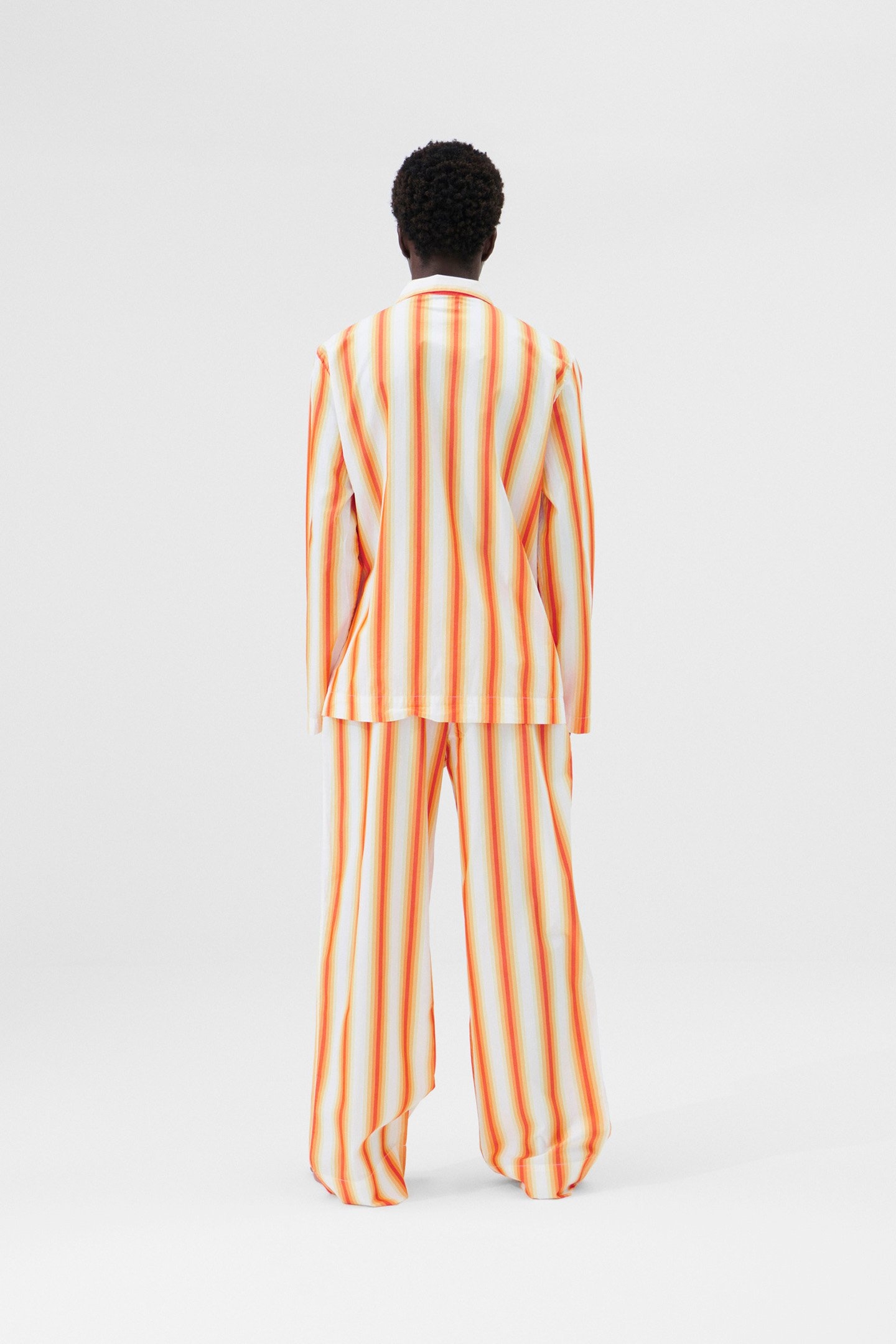 UNISEX POPLIN, PYJAMAS SHIRT ORANGE MARQUEE 1