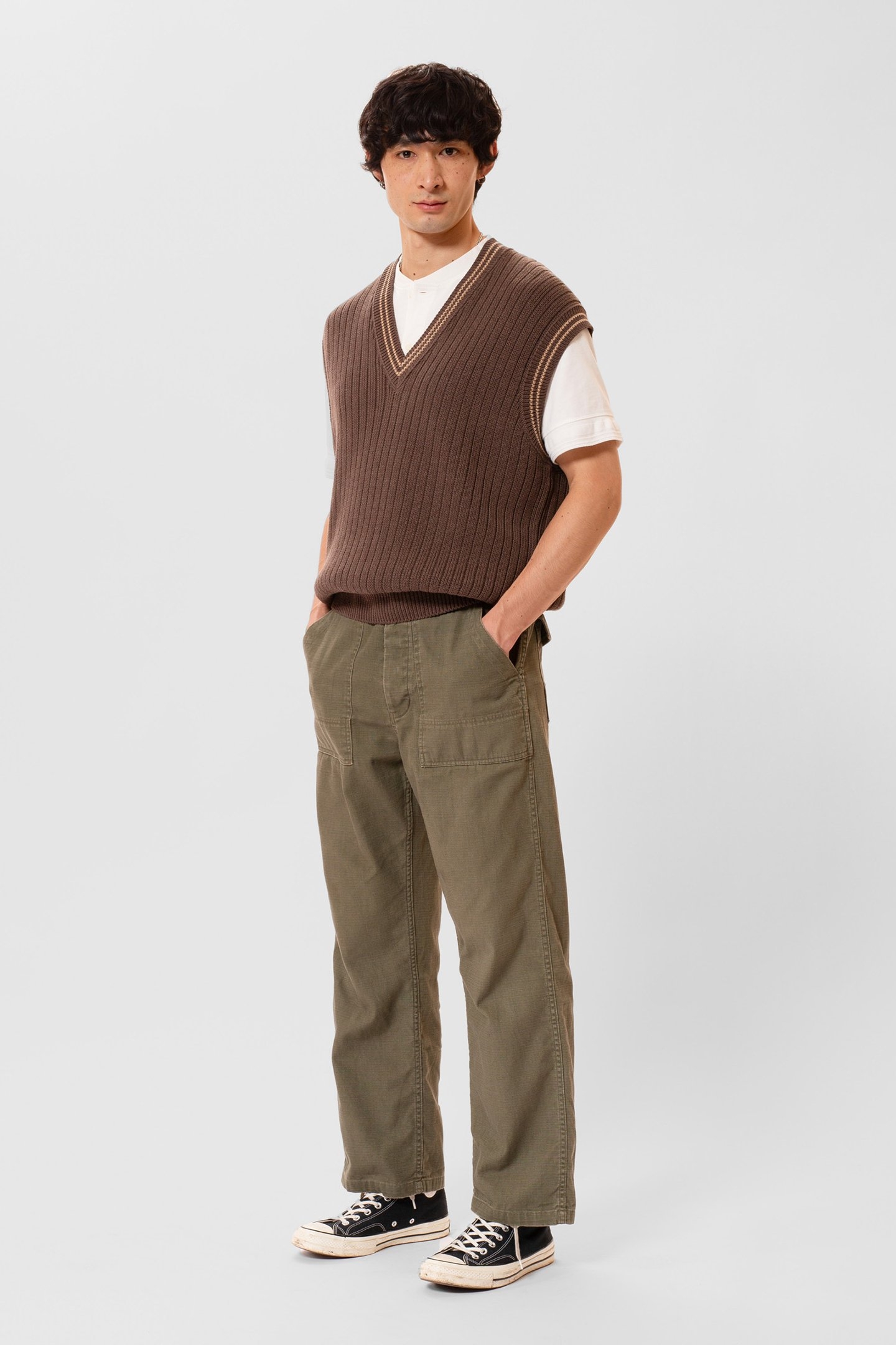 SVERRE KNITTED VEST BROWNMELANGE 4