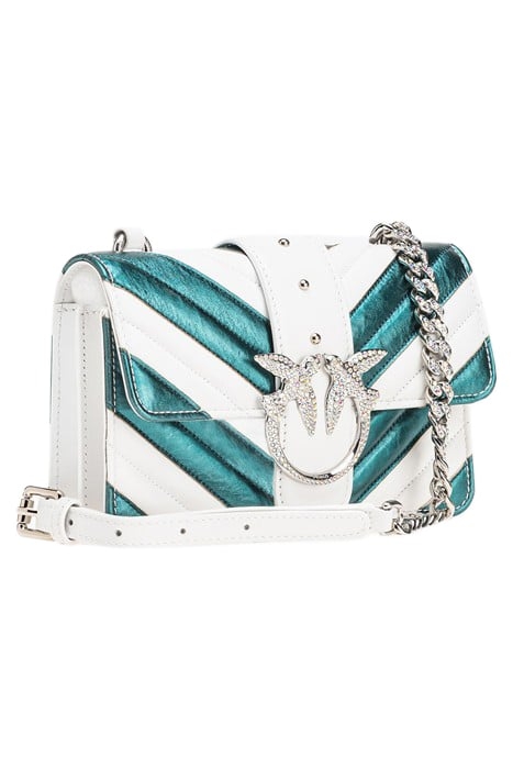 LOVE ONE MINI CL NAPPA CON INS AQUAMARINE GREEN/WHITE-SHINY 2