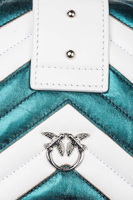 LOVE ONE MINI CL NAPPA CON INS AQUAMARINE GREEN/WHITE-SHINY 4