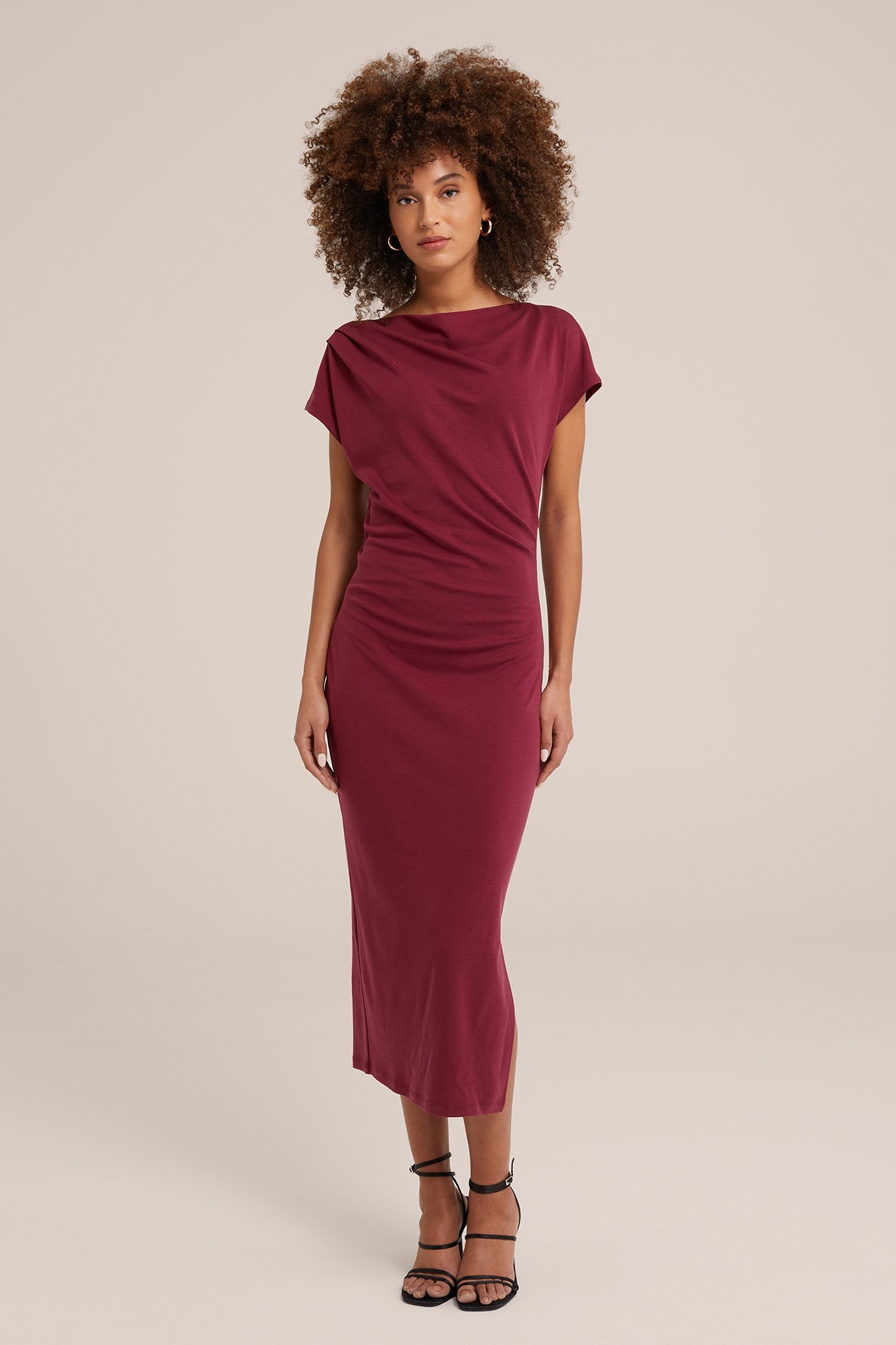 DRESS MID LENGTH VINTAGE RED 1