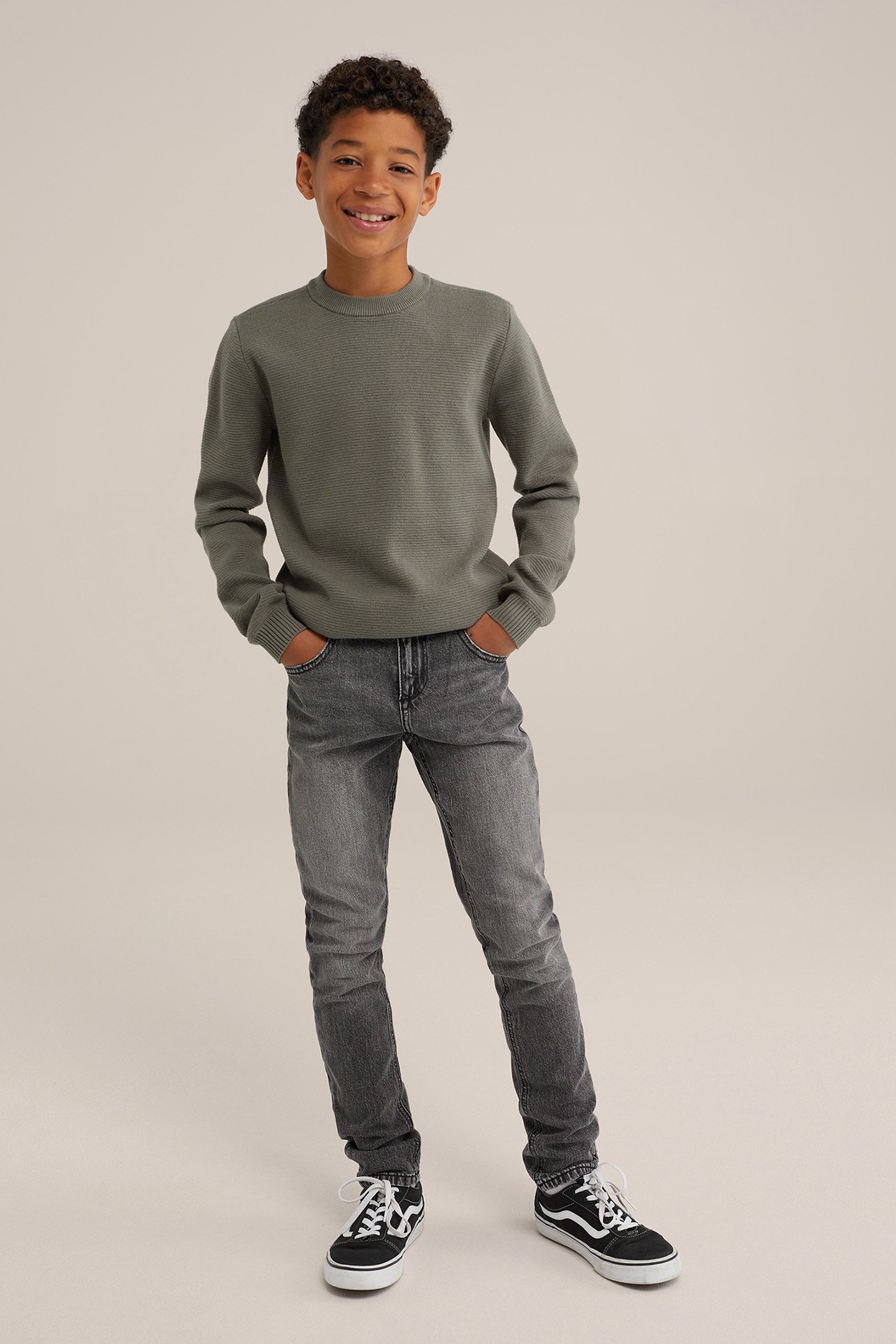 5-POCKET MID WAIST DARK GREY 2