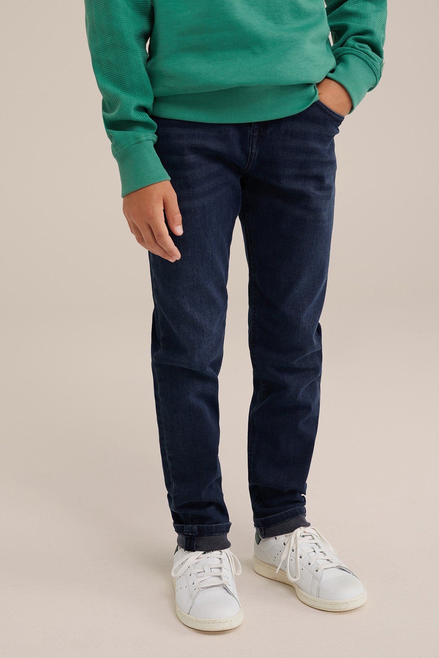 5-POCKET MID WAIST BLUE 1