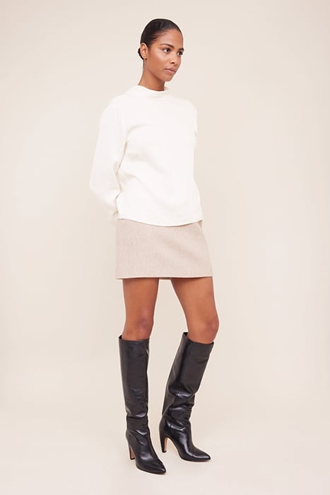 BLOUSE SATIN DRAPE BACK ECRU 4