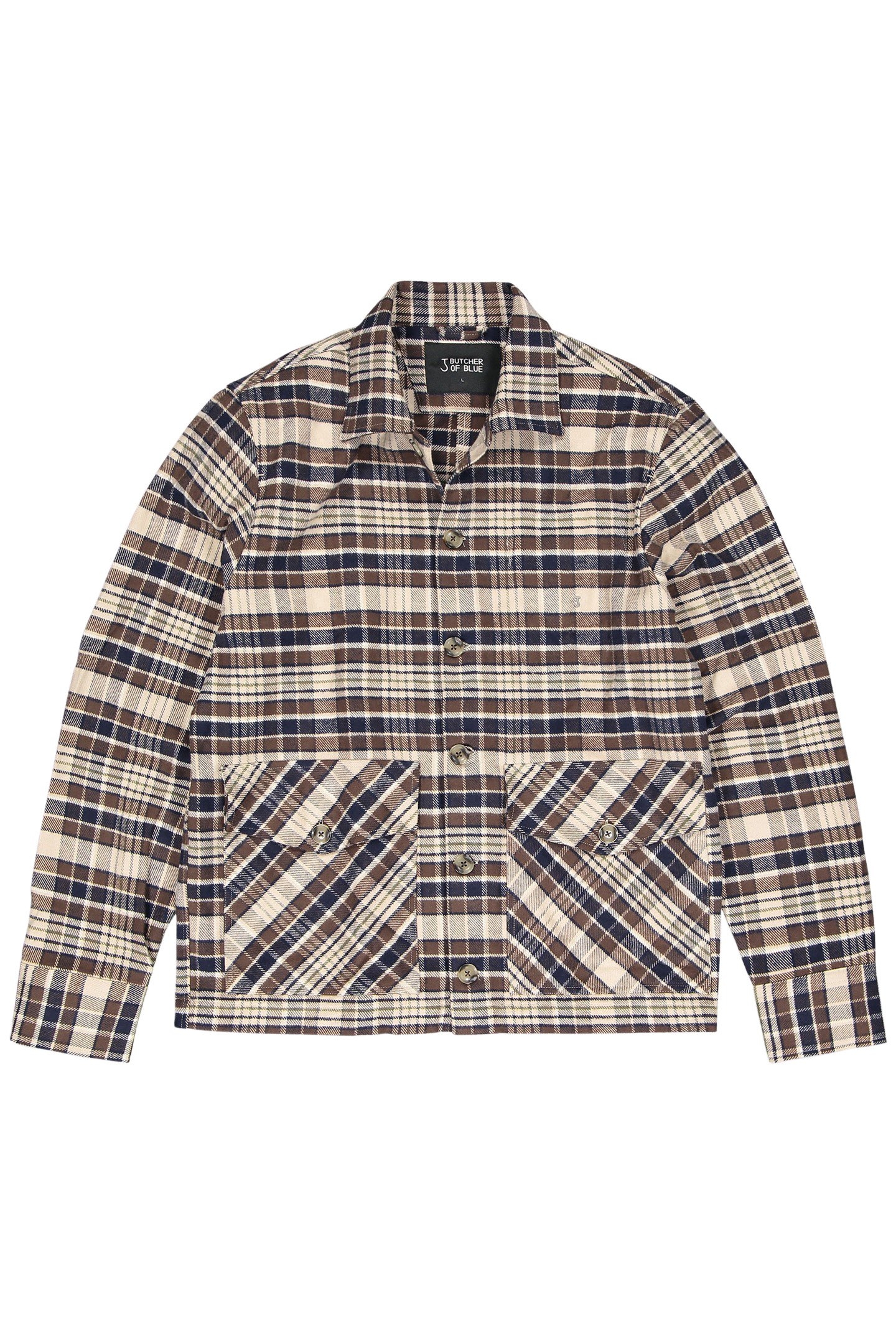 FOLSUM BROWN CHECK OVERSHIRT PEPPER BROWN 3