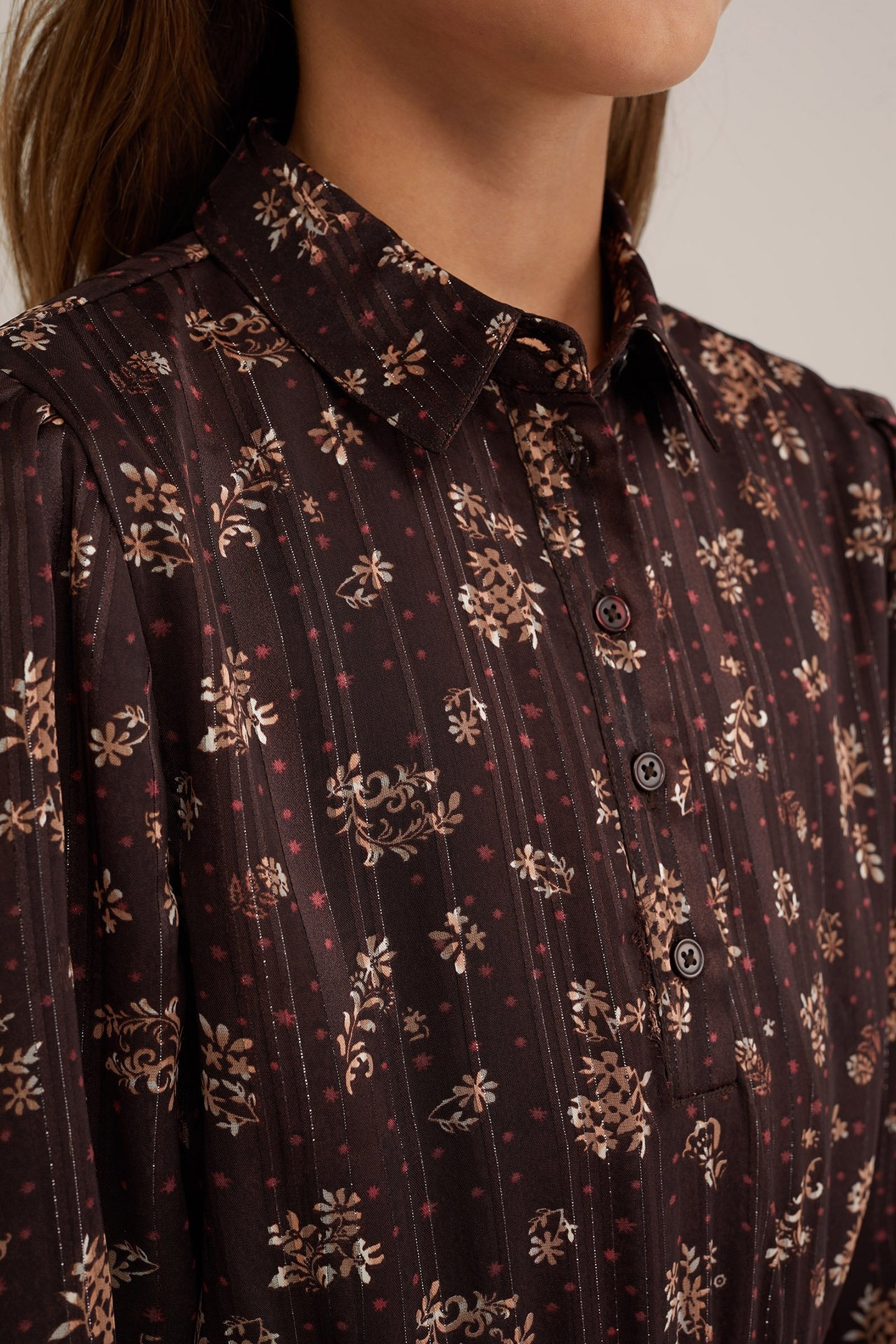 DRESS MID LENGTH DARK BROWN 5