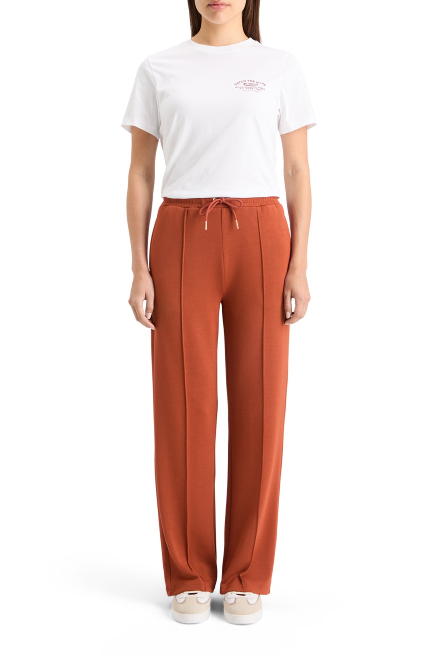 MODAL PIN-TUCK SWEATPANTS RUST 3