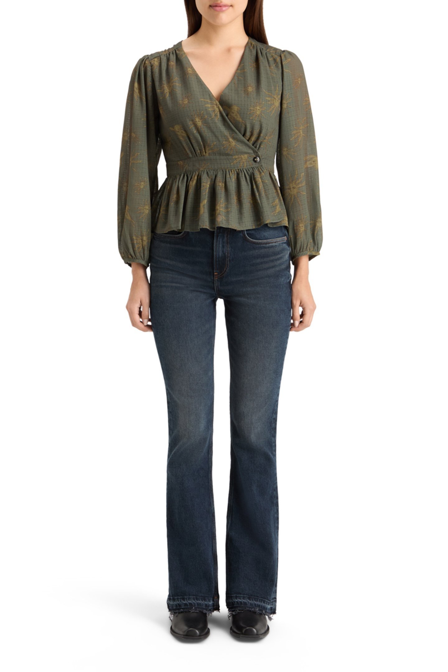 THE CHARM FLARED JEANS WITH EMBROIDERY DETAILS - ROAD TRIP R 6