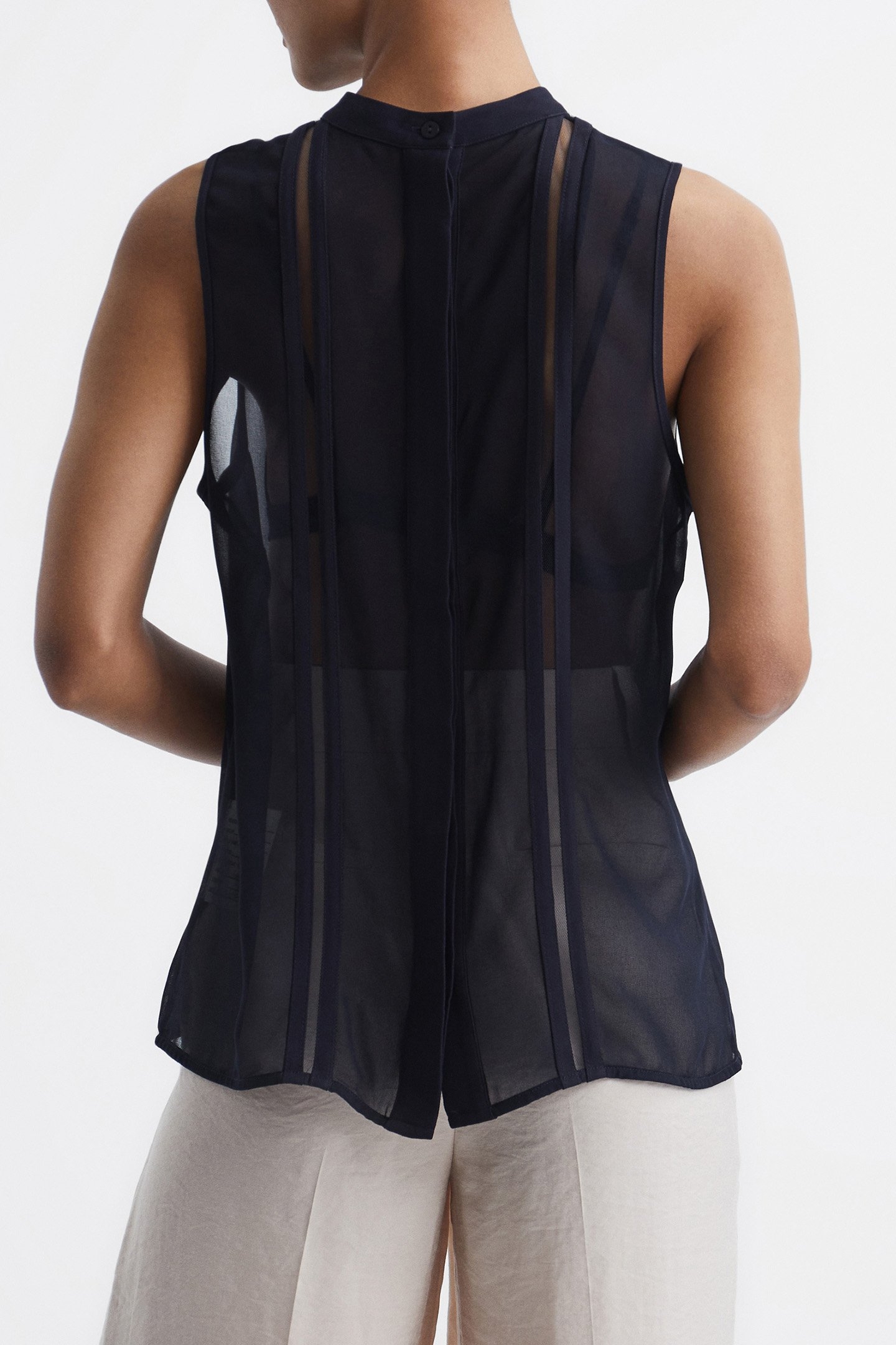 EMERY-SHEER STRIPE PANEL NAVY 2