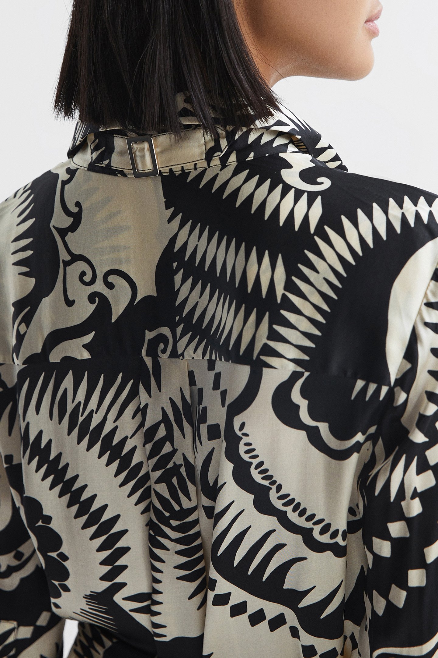 TILLY-PRINTED SHIRT MIDI BLACK/WHITE 5