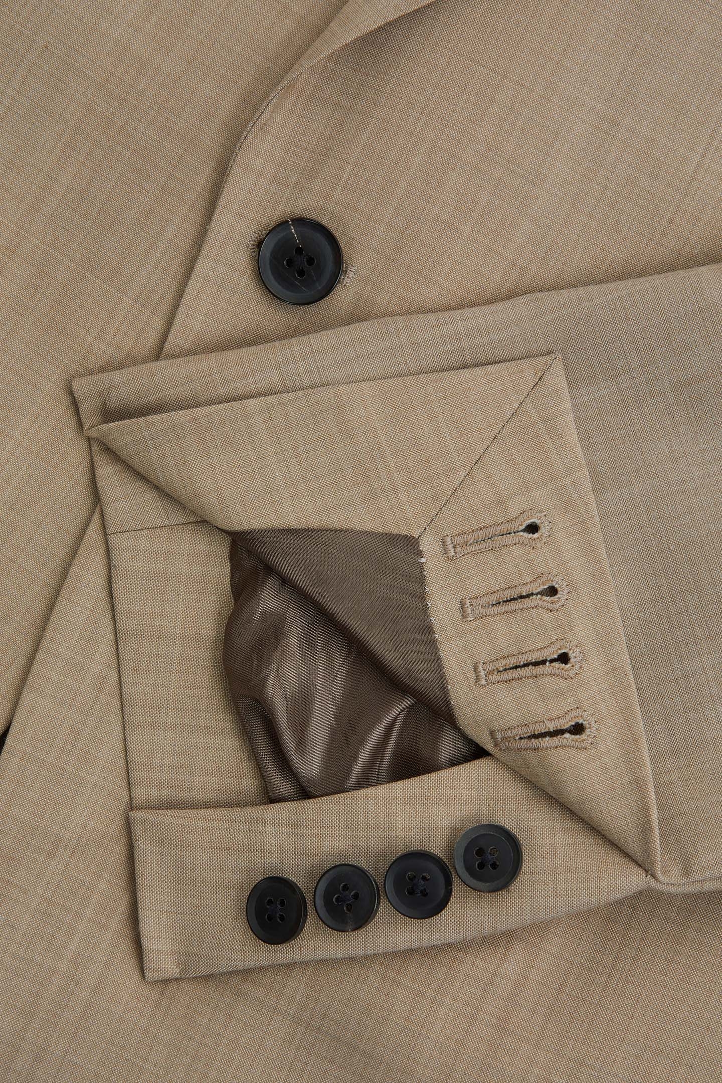 SB 1B PEAK WOOL PLAIN WEAVE BLAZER OATMEAL 7