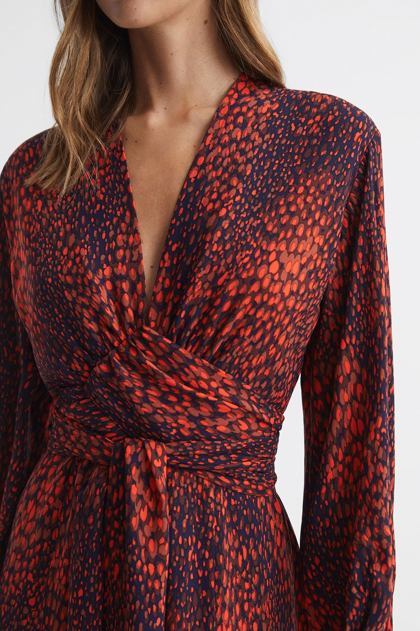 ANIMAL PRINTED MIDI RED 5