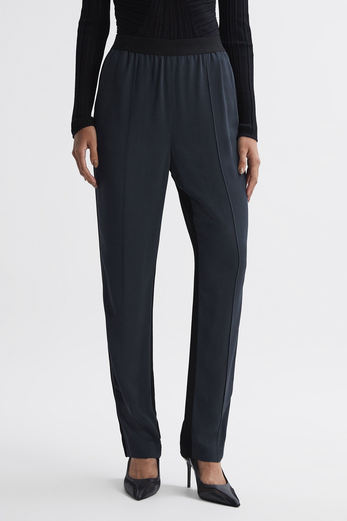 COLOUR BLOCK TAPER TROUSER BLACK 1