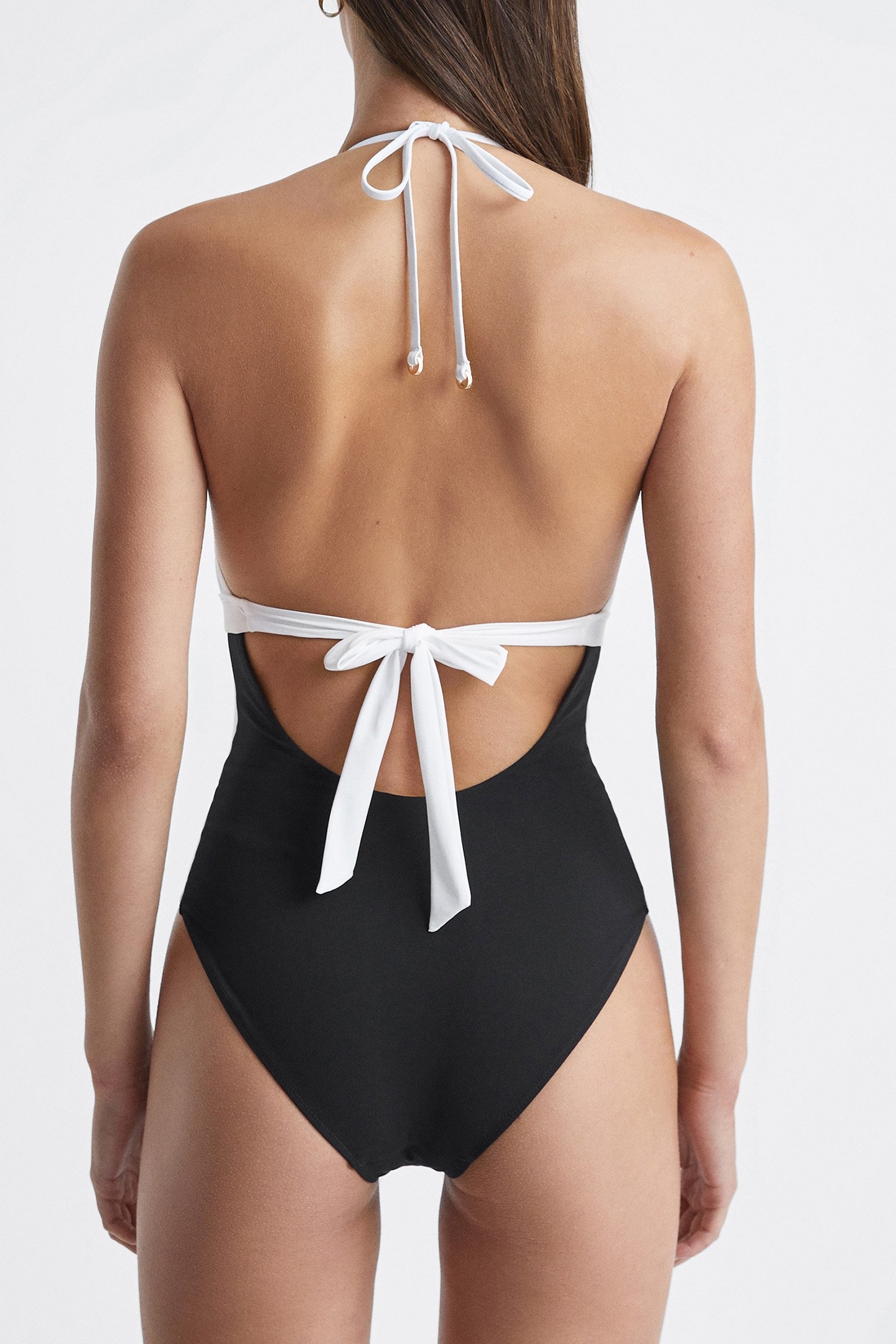COL BLOCK SWIMSUIT BLACK/WHITE 2