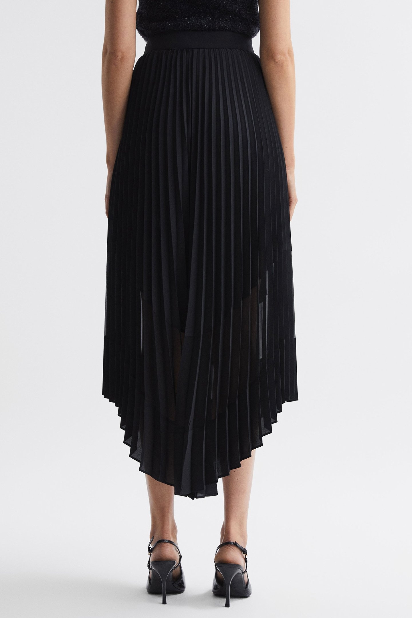 SHEER PLEAT SKIRT BLACK 2