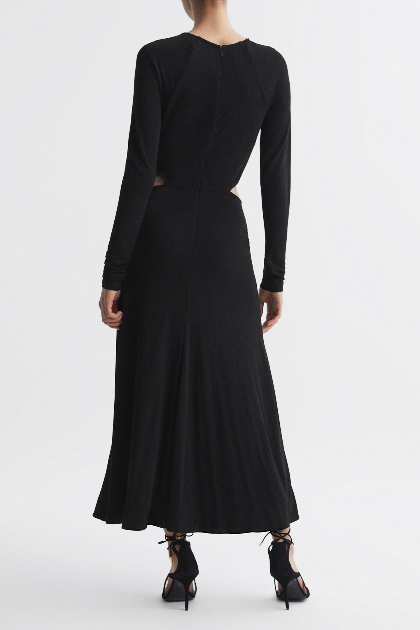 LONG SLEEVE JERSEY BODYCON MIDI BLACK 2